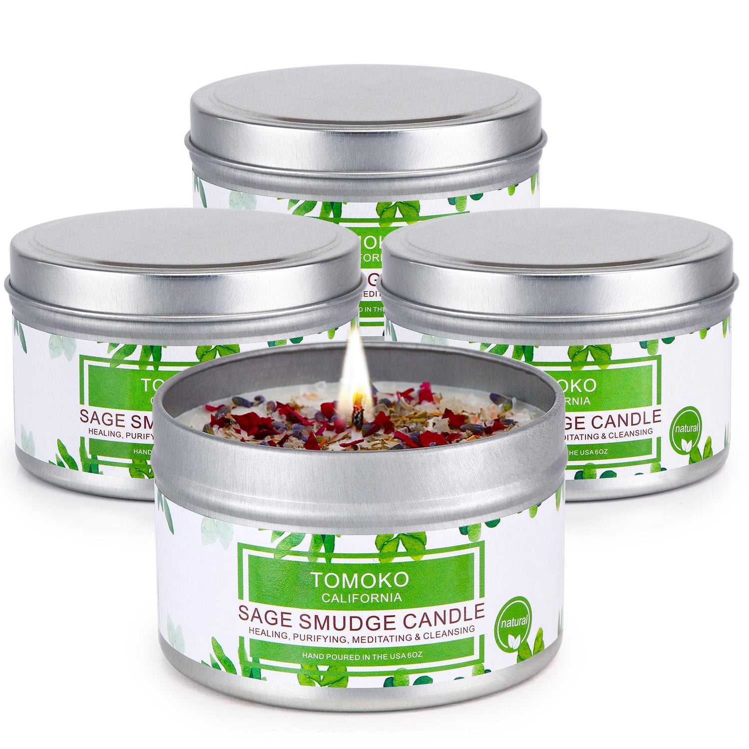 white sage candle set