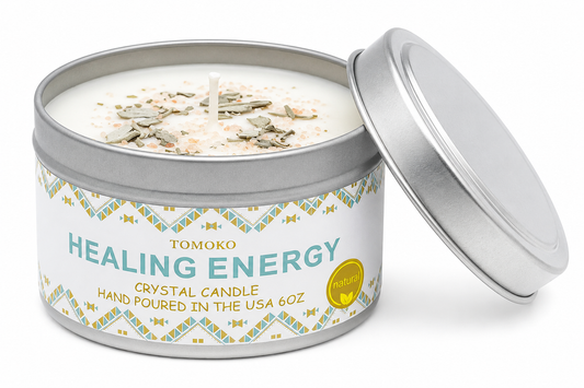 healing energy crystal candle