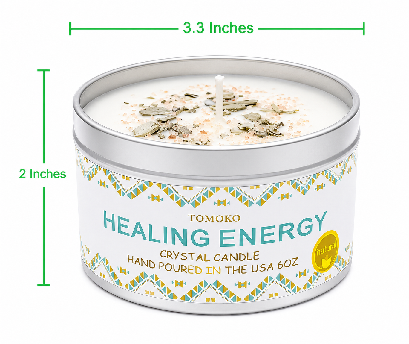 healing energy crystal candle