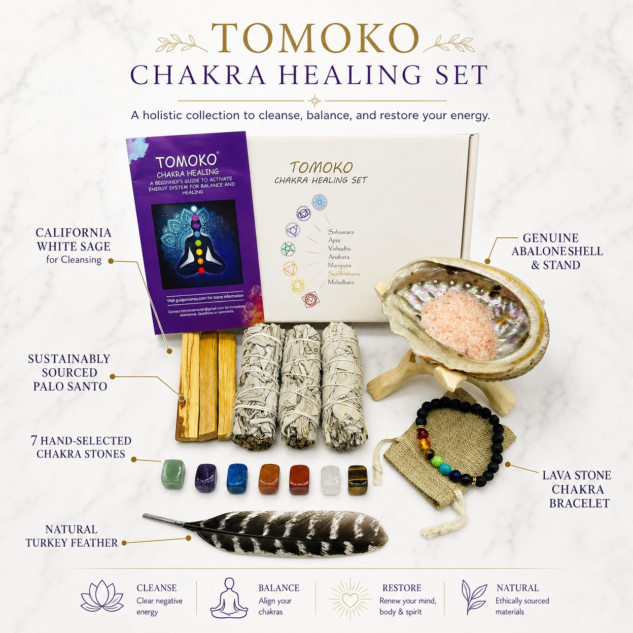White Sage Chakra Smudge Kit